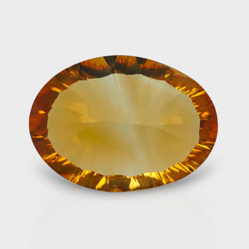 Citrine 15.50x11.50mm Concave Cut Oval AAA Loose Gemstone - 182087