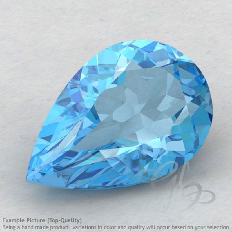 Swiss Blue Topaz Pear Shape Calibrated Gemstones