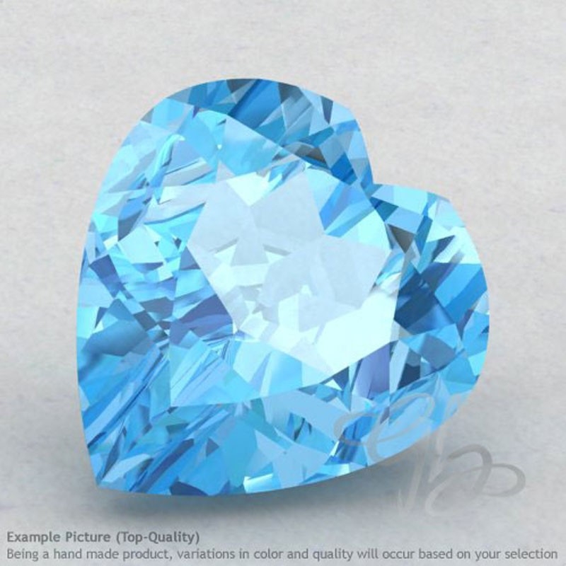 Swiss Blue Topaz Heart Shape Calibrated Gemstones