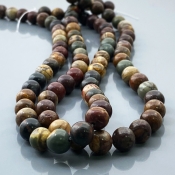 Picasso Jasper 8mm Smooth Round AAA Gemstone Beads Lot - 182517
