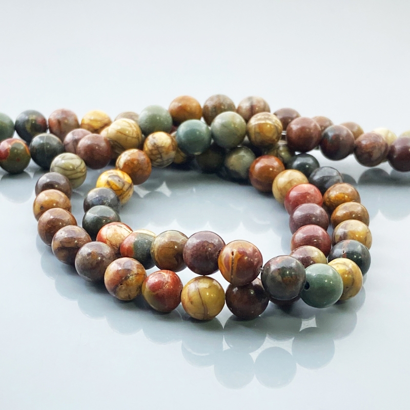 Picasso Jasper 8mm Smooth Round AAA Gemstone Beads Lot - 182517
