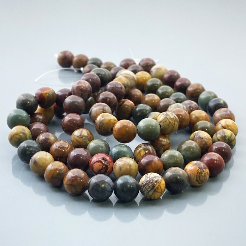 Picasso Jasper 8mm Smooth Round AAA Gemstone Beads Lot - 182517