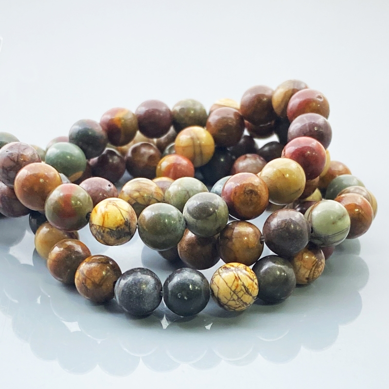 Picasso Jasper 8mm Smooth Round AAA Gemstone Beads Lot - 182517