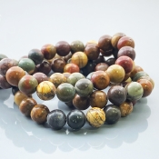 Picasso Jasper 8mm Smooth Round AAA Gemstone Beads Lot - 182517