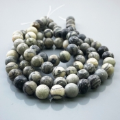 Grey Jasper 8mm Smooth Round AA Gemstone Beads Lot - 182521