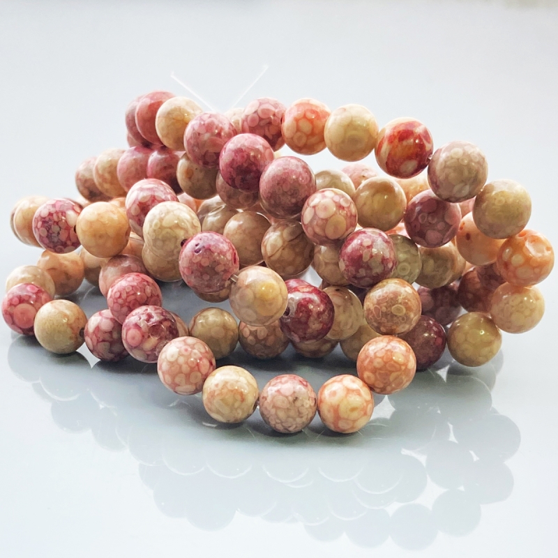 Llanite 8mm Smooth Round AA Gemstone Beads Lot - 182532