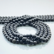 Black Shungite 6mm Smooth Round AAA Gemstone Beads Lot - 182541