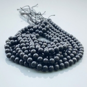 Black Shungite 6mm Smooth Round AAA Gemstone Beads Lot - 182541