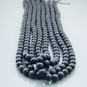 Black Shungite 6mm Smooth Round AAA Gemstone Beads Lot - 182541