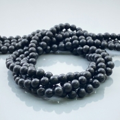 Black Shungite 6mm Smooth Round AAA Gemstone Beads Lot - 182541