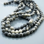 Grey Jasper 6mm Smooth Round AA Gemstone Beads Lot - 182542