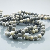 Grey Jasper 6mm Smooth Round AA Gemstone Beads Lot - 182542