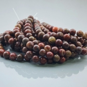Poppy Jasper 6mm Smooth Round AA Gemstone Beads Lot - 182547