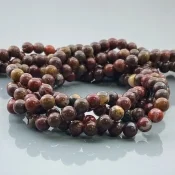 Poppy Jasper 6mm Smooth Round AA Gemstone Beads Lot - 182547