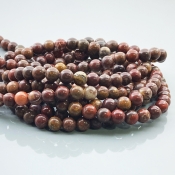 Poppy Jasper 6mm Smooth Round AA Gemstone Beads Lot - 182547