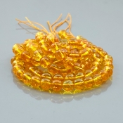 Dyed Citrine 6mm Smooth Round AAA Gemstone Beads Lot - 182558