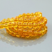 Dyed Citrine 6mm Smooth Round AAA Gemstone Beads Lot - 182558