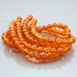 Carnelian 6mm Smooth Round AA Gemstone Beads Lot - 182561