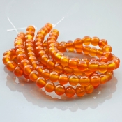 Carnelian 6mm Smooth Round AA Gemstone Beads Lot - 182561