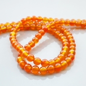 Carnelian 6mm Smooth Round AA Gemstone Beads Lot - 182561