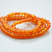 Carnelian 6mm Smooth Round AA Gemstone Beads Lot - 182561