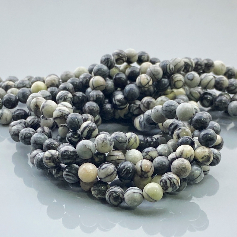 Web Jasper 6mm Smooth Round AAA Gemstone Beads Lot - 182566