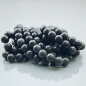 Black Jet 8mm Smooth Round AAA Gemstone Beads Lot - 182595