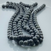 Black Jet 8mm Smooth Round AAA Gemstone Beads Lot - 182595