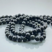 Black Jet 8mm Smooth Round AAA Gemstone Beads Lot - 182595