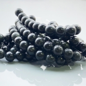 Black Jet 8mm Smooth Round AAA Gemstone Beads Lot - 182633