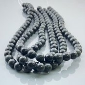 Black Jet 8mm Smooth Round AAA Gemstone Beads Lot - 182633