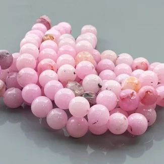 Dyed Pink Opal 8mm Smooth Round AA Gemstone Beads Lot - 182531