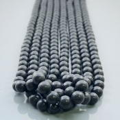 Black Shungite 6mm Smooth Round AAA Gemstone Beads Lot - 182556