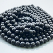 Black Shungite 6mm Smooth Round AAA Gemstone Beads Lot - 182556
