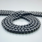 Black Shungite 6mm Smooth Round AAA Gemstone Beads Lot - 182556