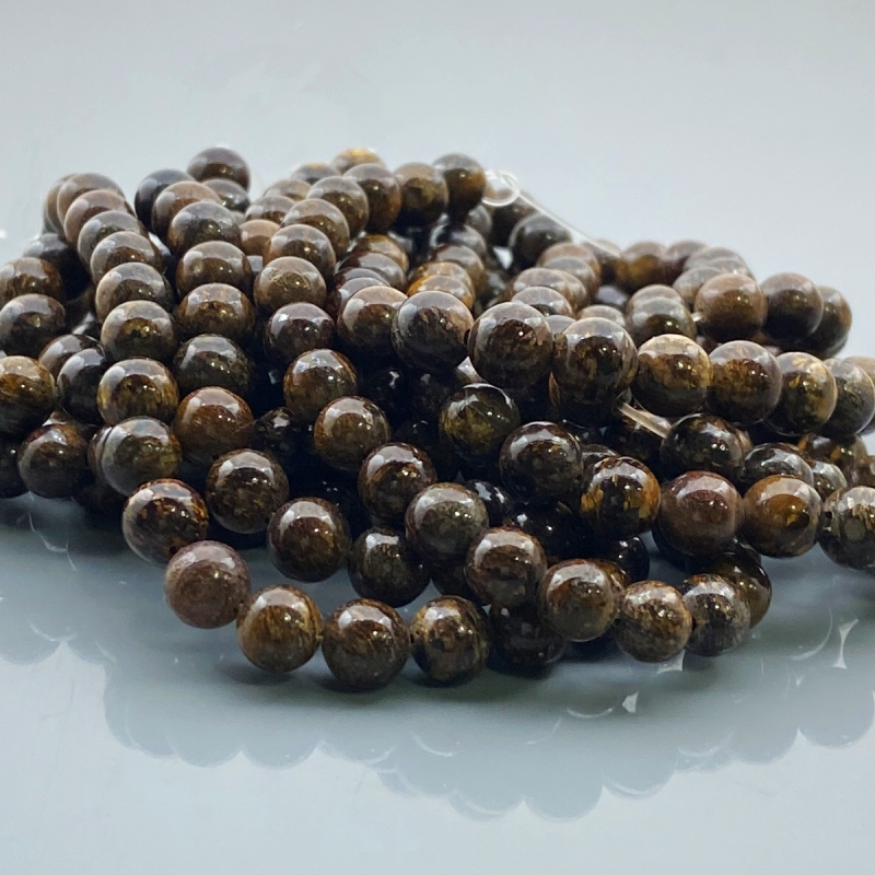 Bronzite 6mm Smooth Round AAA Gemstone Beads Lot - 182565