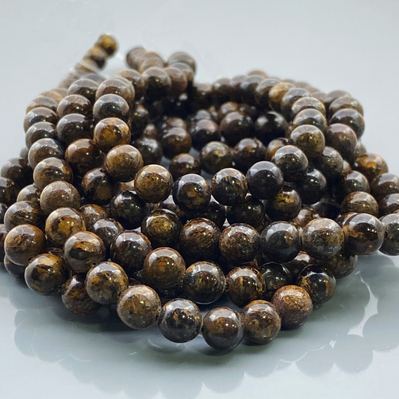 Bronzite 6mm Smooth Round AAA Gemstone Beads Lot - 182565