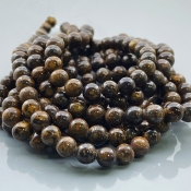 Bronzite 6mm Smooth Round AAA Gemstone Beads Lot - 182565