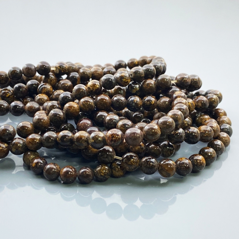 Bronzite 6mm Smooth Round AAA Gemstone Beads Lot - 182565
