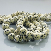 Dalmatian Jasper 10mm Smooth Round AAA Gemstone Beads Lot - 182610