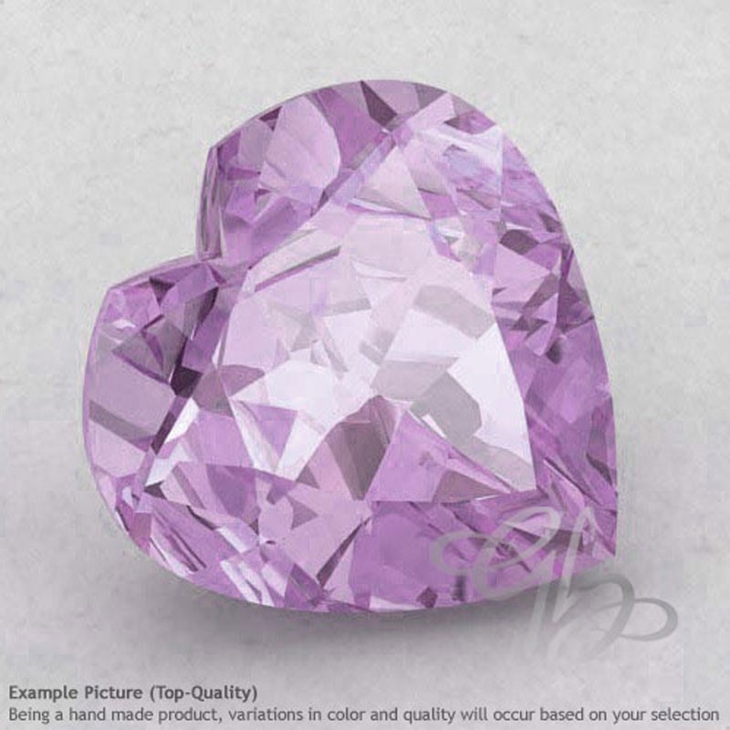 Pink Amethyst Heart Shape Calibrated Gemstones