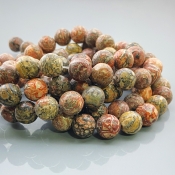 Leopard Skin Jasper 10mm Smooth Round AA+ Gemstone Beads Lot - 182589