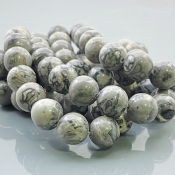 Grey Jasper 10mm Smooth Round AA Gemstone Beads Lot - 182606