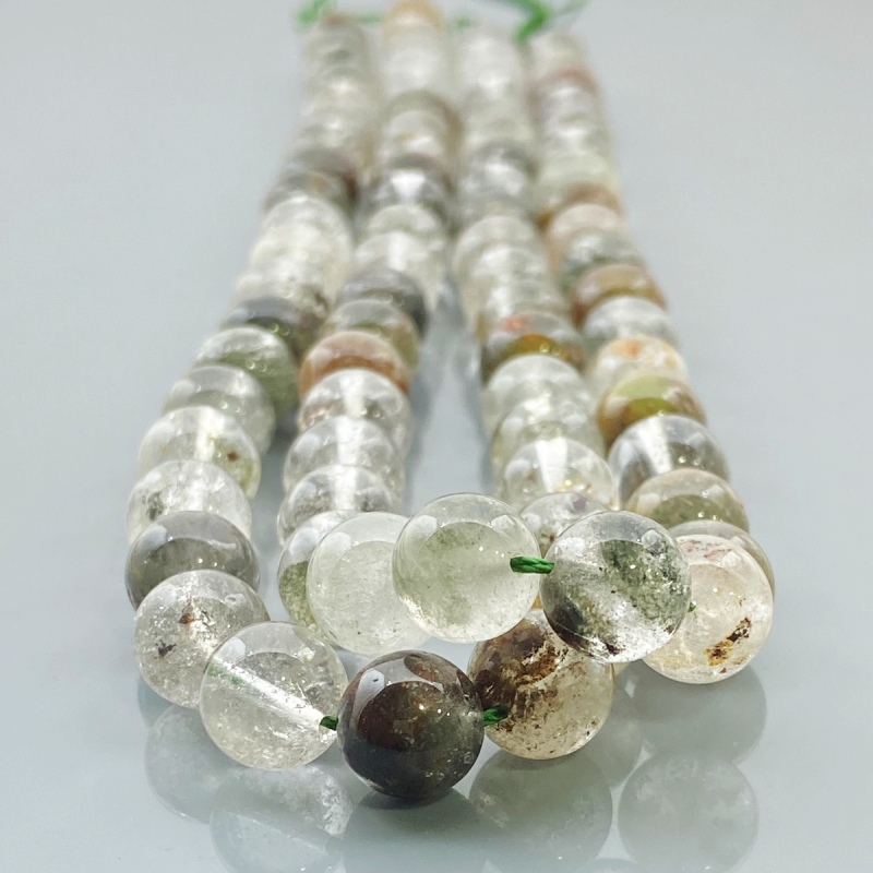 Green Garden Quartz 10mm Smooth Round AA Gemstone Beads Lot - 182607