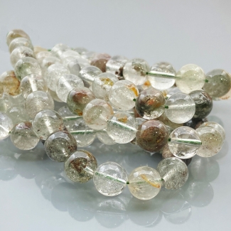 Green Garden Quartz 10mm Smooth Round AA Gemstone Beads Lot - 182607