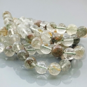 Green Garden Quartz 10mm Smooth Round AA Gemstone Beads Lot - 182607