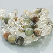 Green Garden Quartz 10mm Smooth Round AA Gemstone Beads Lot - 182607