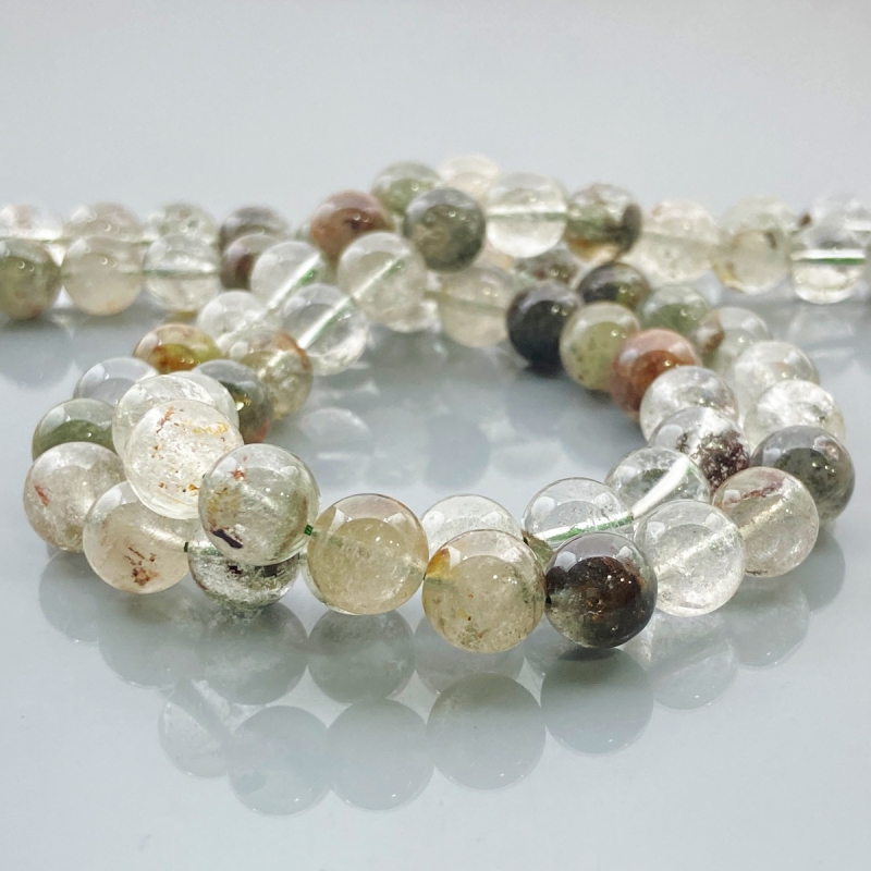 Green Garden Quartz 10mm Smooth Round AA Gemstone Beads Lot - 182607