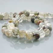 Green Garden Quartz 10mm Smooth Round AA Gemstone Beads Lot - 182607