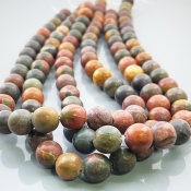 Picasso Jasper 10mm Smooth Round AAA Gemstone Beads Lot - 182636